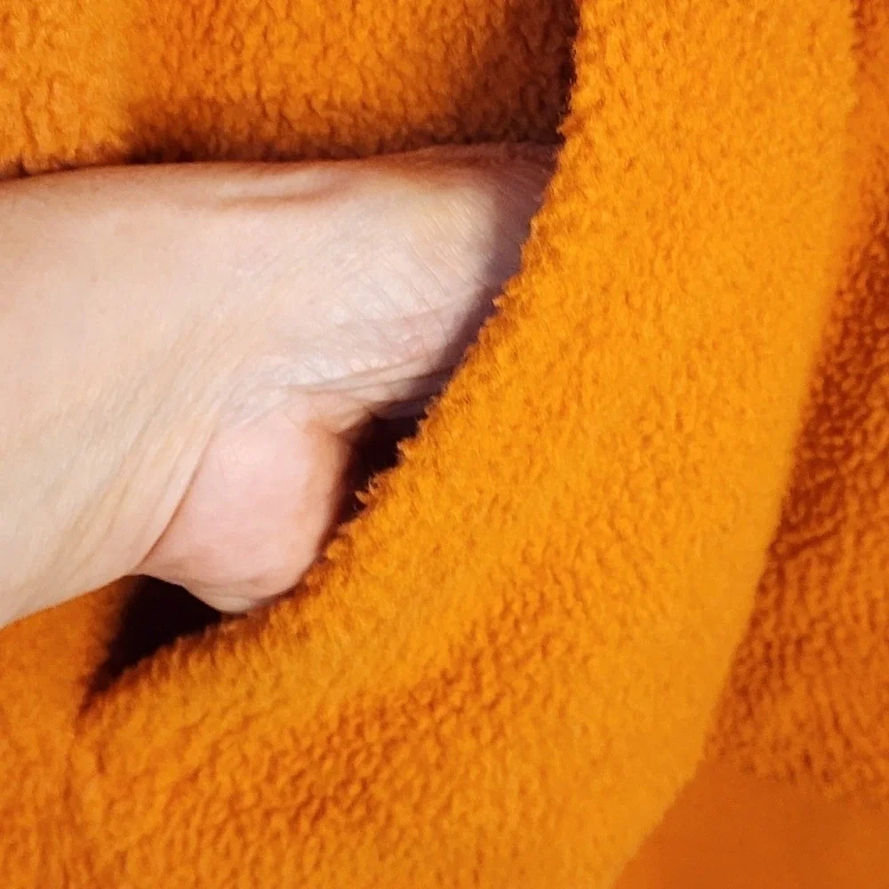 Nike Sherpa Fleece Hoodie XL Orange Full Zip Teddy‎ Borg Gorpcore Sportswear